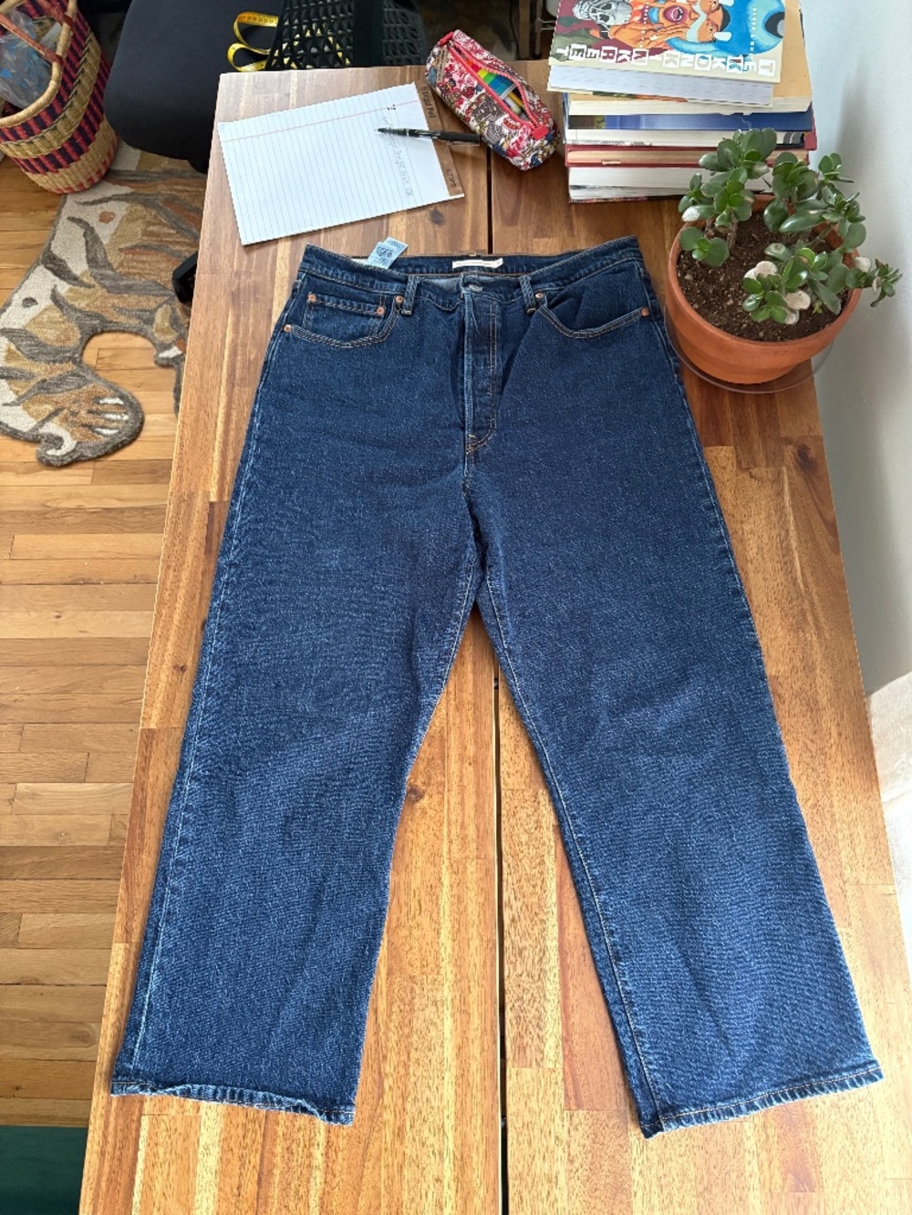 Levi's Women's 33R/US16 Ribcage Straight Ankle Jeans